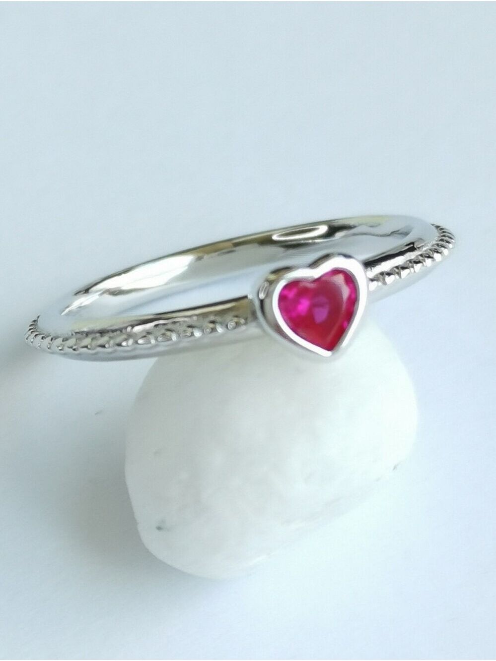 Sterling silver Heart Cut Rubellite ring size 7 🆕